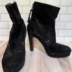 Rag & Bone Black Suede Heeled Boots